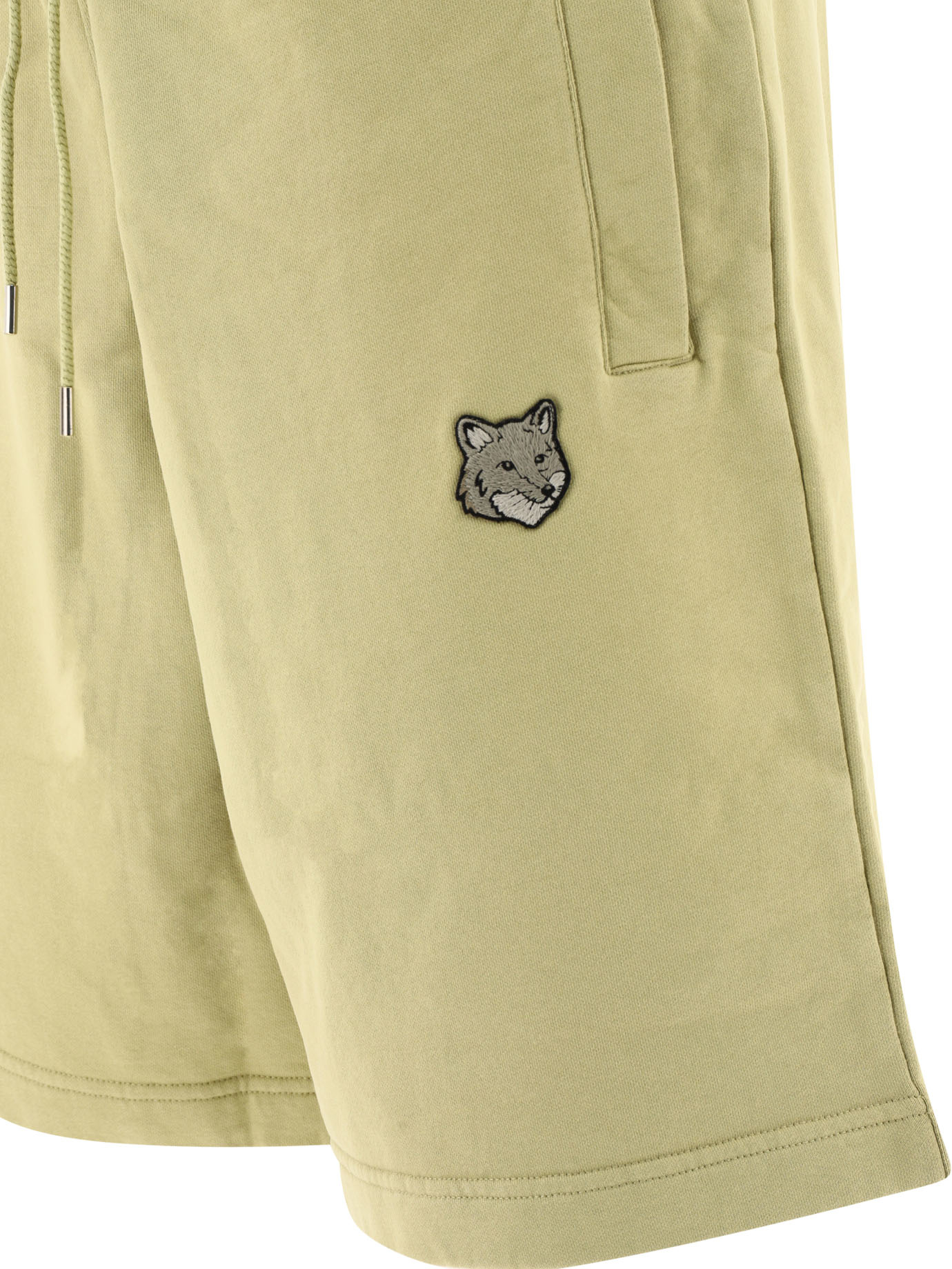 MAISON KITSUNÉ Green Tonal Fox Head shorts